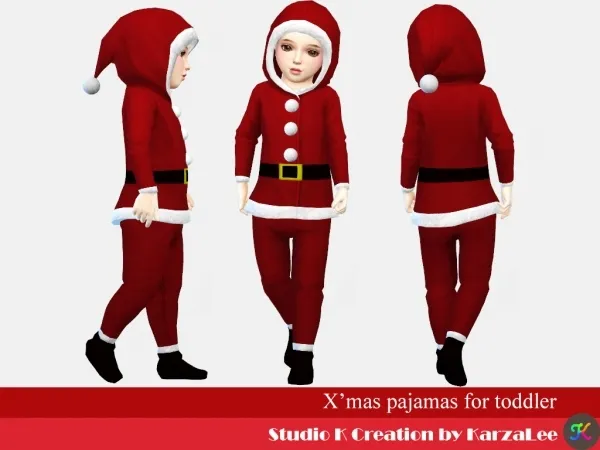 Alpha xmas pajamas for toddler - The Sims 4 Custom Content