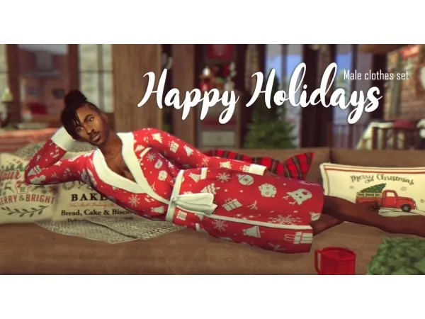 Alpha Happy Holidays (clothes set) by Wistful Castle - The Sims 4 Custom Content