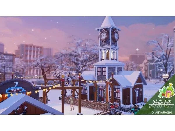Alpha Winterfest Plaza Café by simsfinds - The Sims 4 Custom Content