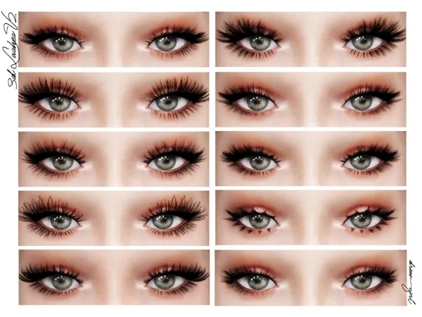 Alpha [ d r e a m g i r l ] 3 D L a s h e s V e r 2 by dreamgirl - The Sims 4 Custom Content