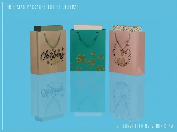 Advent calendar Day 5 leo christmas shopping bags_4t2 by nikaonishko - The Sims 2 Custom Content