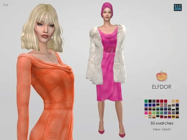 Maxis Match Dress Vanda by elfdor - The Sims 4 Custom Content