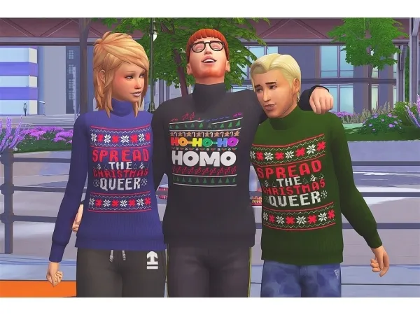 Maxis Match Holi Gay Christmas Jumpers - The Sims 4 Custom Content