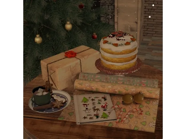 Neutral Xmas Deco 4t2 by simsfinds - The Sims 2 Custom Content