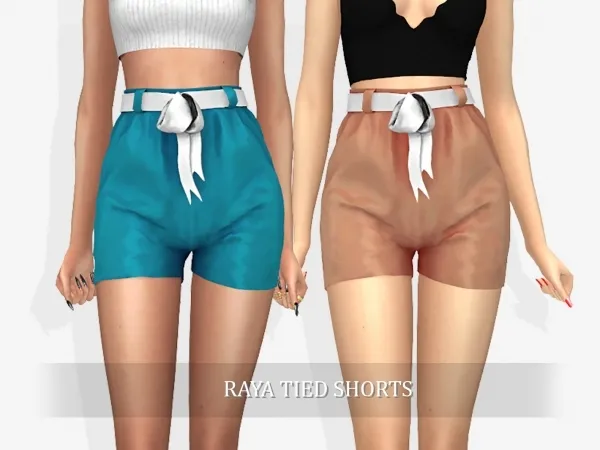 Alpha Raya Tied Shorts by grafity-cc - The Sims 4 Custom Content
