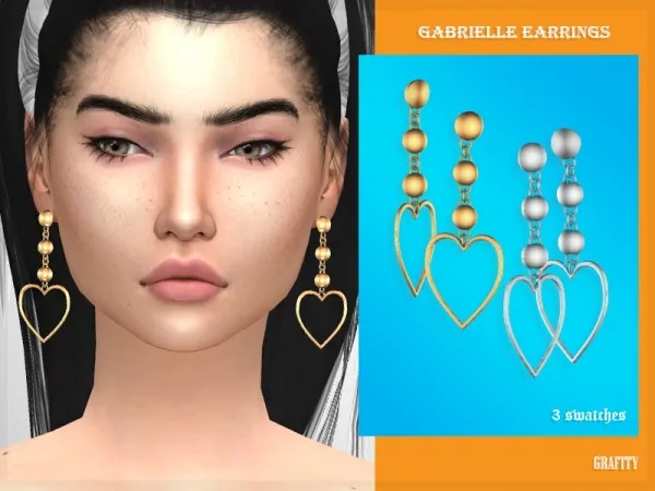 Alpha Gabrielle Earrings by grafity-cc - The Sims 4 Custom Content