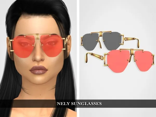Alpha Nely Sunglasses by grafity-cc - The Sims 4 Custom Content