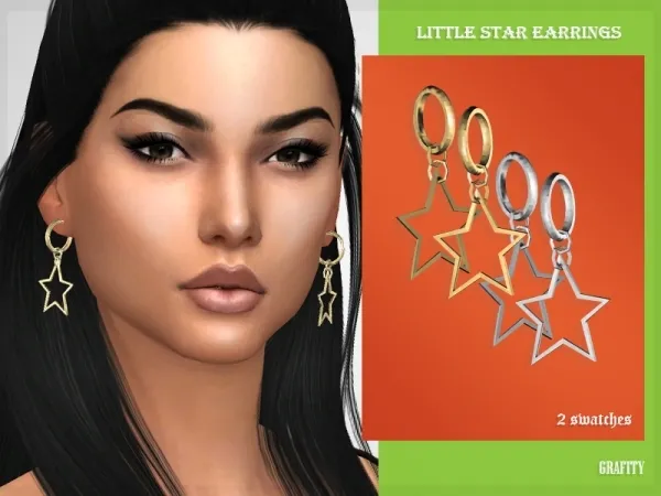 Alpha Little Star Earrings - The Sims 4 Custom Content