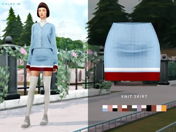 Alpha ChloeM Knit Skirt by thesimsresource - The Sims 4 Custom Content