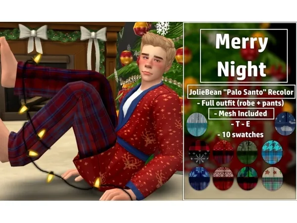 Alpha Merry Night (JolieBean Palo Santo recolor) - The Sims 4 Custom Content