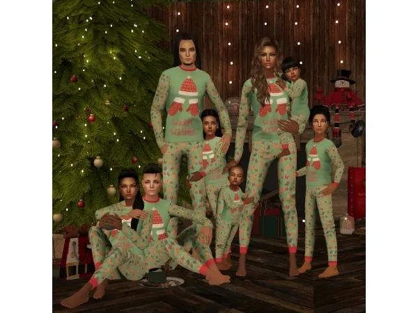 set of matching pajamas by lazyeyelids fot TS2 by aklira - The Sims 2 Custom Content