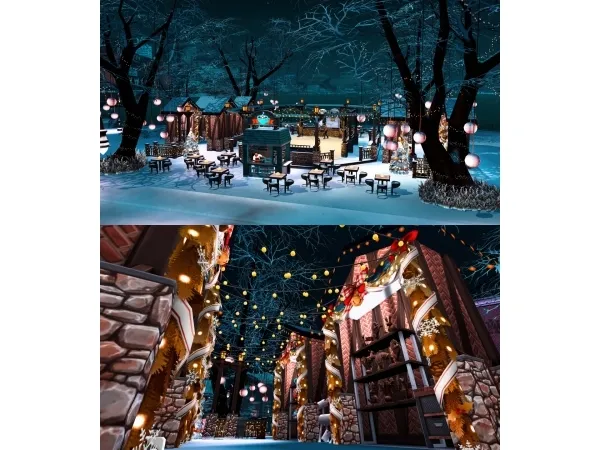 Alpha Christmas Market by simsfinds - The Sims 4 Custom Content