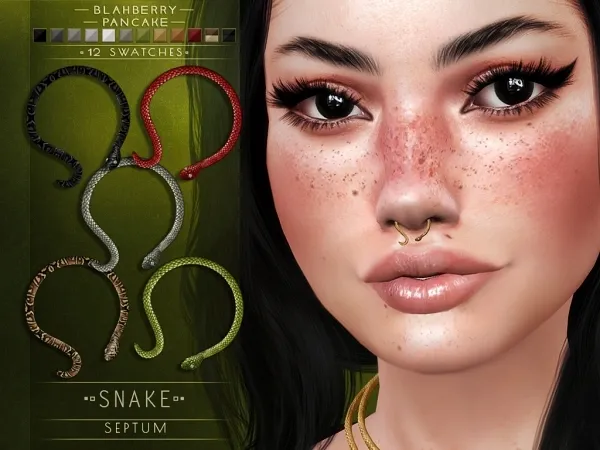 Alpha Blahberry Pancake Snake Septum by blahberry-pancake - The Sims 4 Custom Content