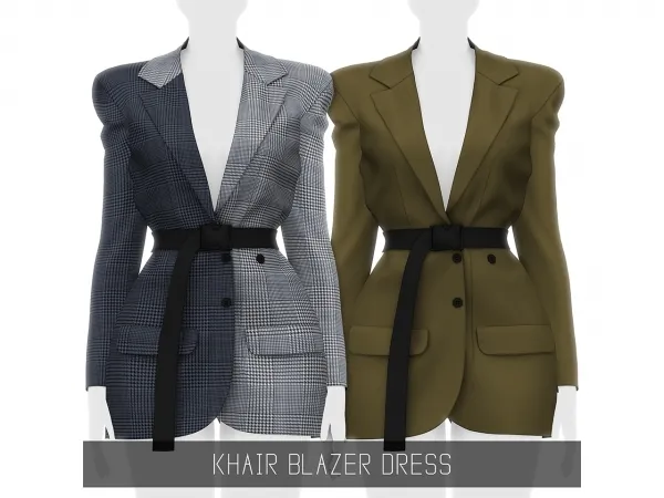Alpha KHAIR BLAZER DRESS by simsfinds - The Sims 4 Custom Content