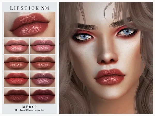 Alpha Merci Lipstick N34 by thesimsresource - The Sims 4 Custom Content