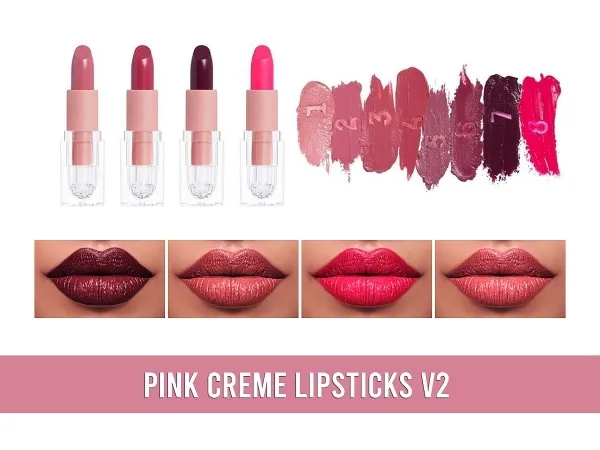 Alpha Pink Creme Lipsticks V2 by frostsims - The Sims 4 Custom Content