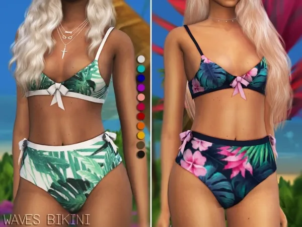 Alpha Waves Bikini by luminescent - The Sims 4 Custom Content