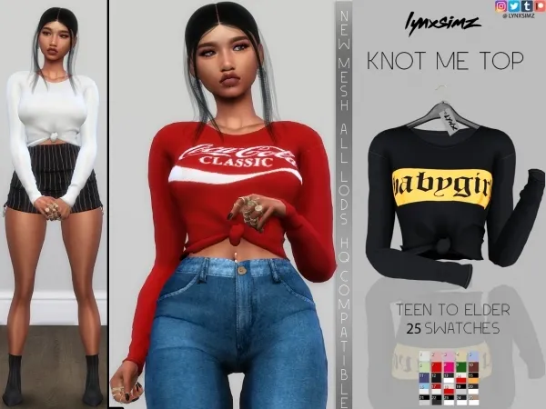 Alpha lynxsimz knot me top by lynxsimz - The Sims 4 Custom Content