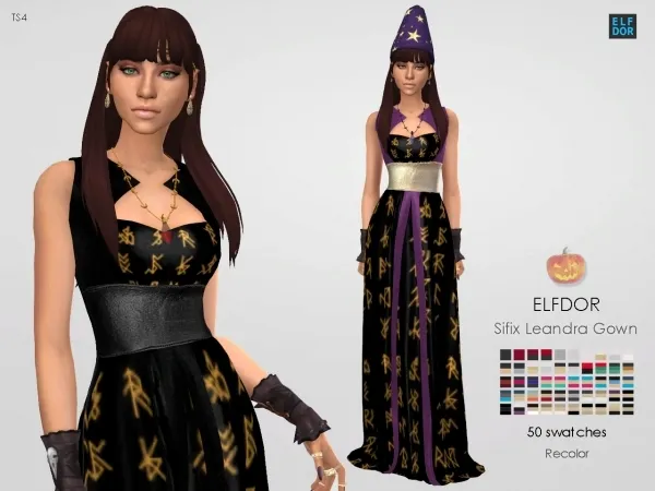 Maxis Match Sifix Leandra Gown RC by elfdor - The Sims 4 Custom Content