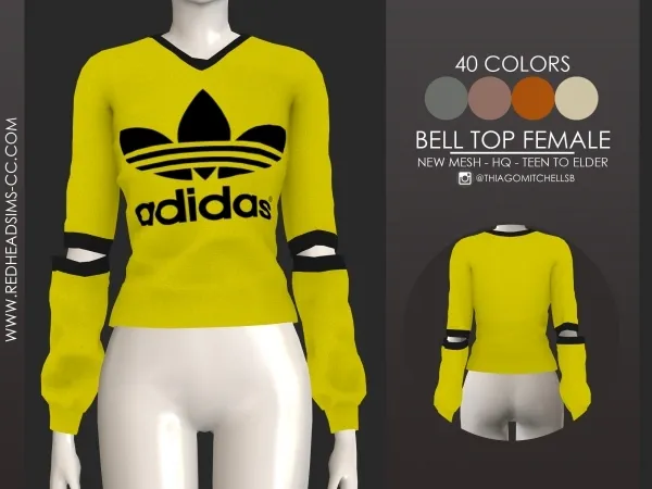 Alpha BELL TOP FEMALE by redheadsims - The Sims 4 custom content