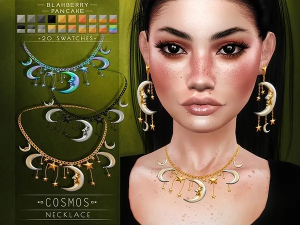 Alpha Blahberry Pancake Cosmos Necklace by blahberry-pancake - The Sims 4 Custom Content