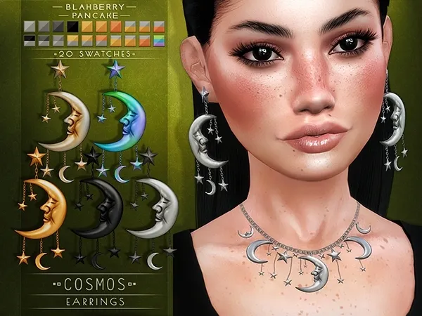Alpha Blahberry Pancake Cosmos Earrings by blahberry-pancake - The Sims 4 Custom Content