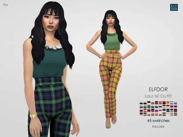 Maxis Match Laur Isil Outfit RC by elfdor - The Sims 4 Custom Content