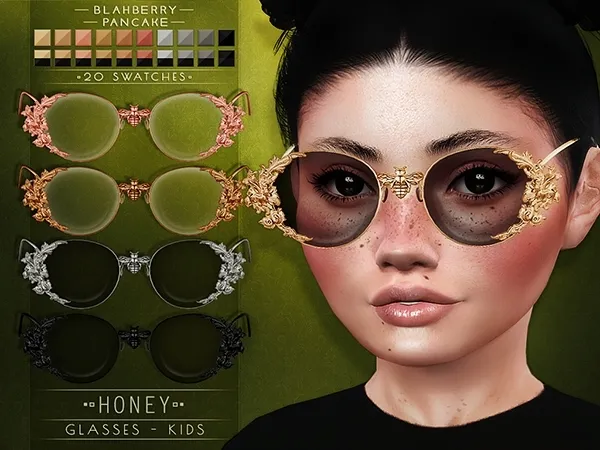 Alpha Blahberry Pancake Honey Glasses KIDS by blahberry-pancake - The Sims 4 Custom Content