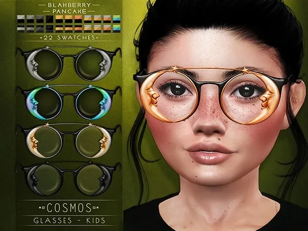Alpha Blahberry Pancake Cosmos Glasses KIDS - The Sims 4 Custom Content
