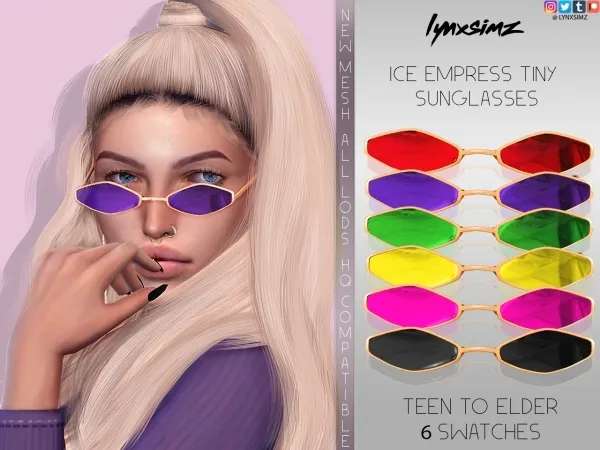 Alpha lynxsims ice empress glasses by lynxsimz - The Sims 4 custom content