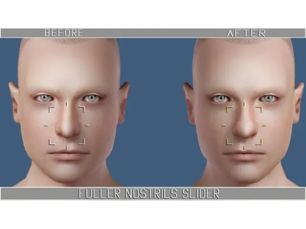 Nostrills height slider by simsfinds - The Sims 3 Custom Content