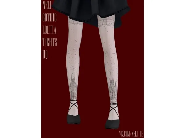 Alpha Gothic Lolita Tights - The Sims 4 Custom Content