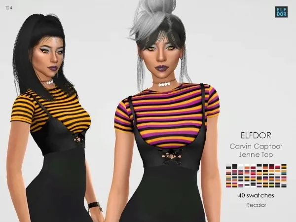 Maxis Match Carvin Captoor Jenne Top RC by elfdor - The Sims 4 Custom Content