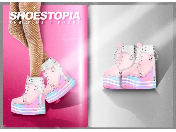Alpha RAINBOW BOOTS SHOESTOPIA by shoestopia - The Sims 4 Custom Content