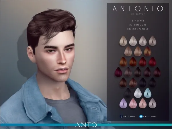 Alpha Antonio Hairstyle by simsfinds - The Sims 4 Custom Content