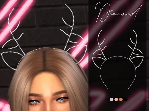 Alpha Diamond Reindeer Headband by luminescent - The Sims 4 Custom Content