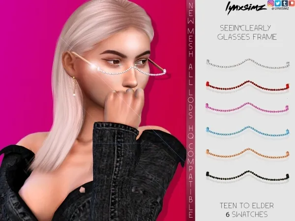 Alpha lynxsimz glasses frame by lynxsimz - The Sims 4 Custom Content