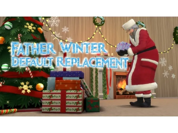 Alpha Father Winter As Santa A Default Replacement by Simaginarium - The Sims 4 Custom Content