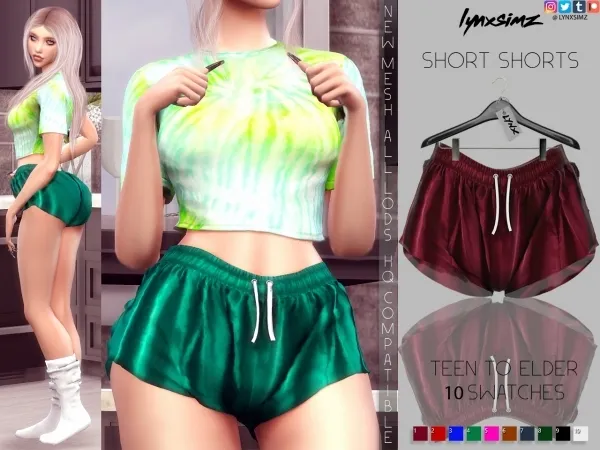 Alpha lynxsimz short shorts by lynxsimz - The Sims 4 Custom Content