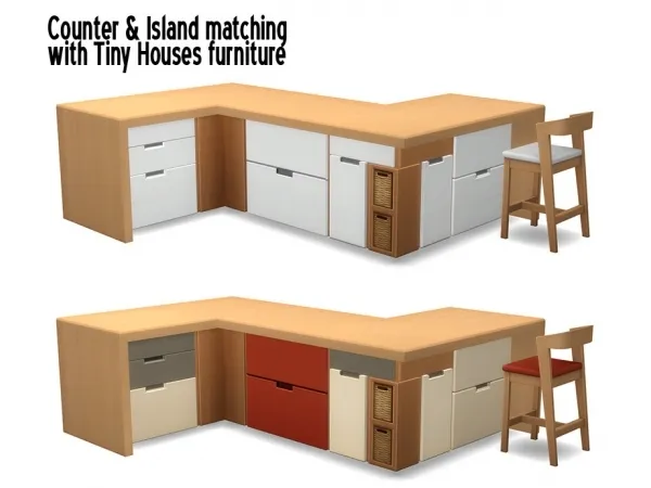 Maxis Match Around the SimsAround Counter Island for Tiny Houses by simsfinds - The Sims 4 Custom Content