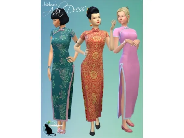 Maxis Match Joliebeans Ada Dress recolor by simsfinds - The Sims 4 Custom Content