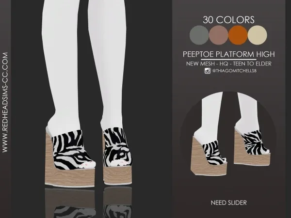 Alpha PEEPTOE PLATFORM V2 by redheadsims - The Sims 4 Custom Content