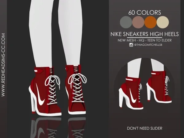 Mix NIKE SNEAKERS HIGH HEELS by redheadsims - The Sims 4 Custom Content