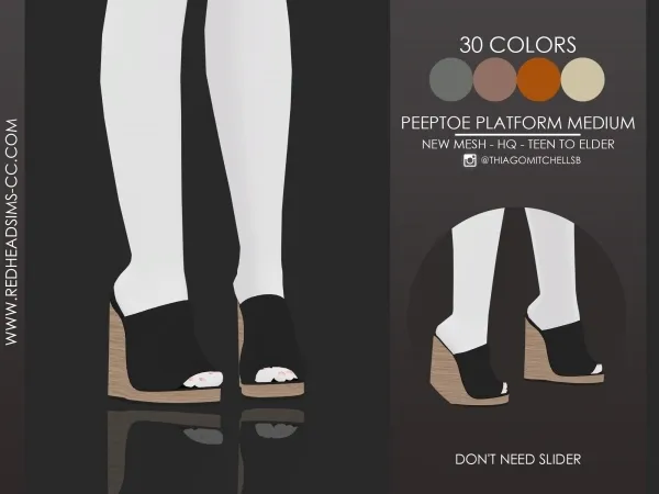 Alpha PEEPTOE PLATFORM V1 by redheadsims - The Sims 4 Custom Content