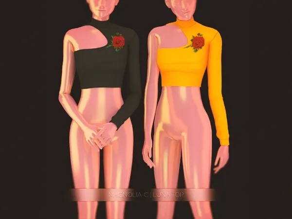 Alpha Magnolia C Luna Top by magnolia-c - The Sims 4 Custom Content