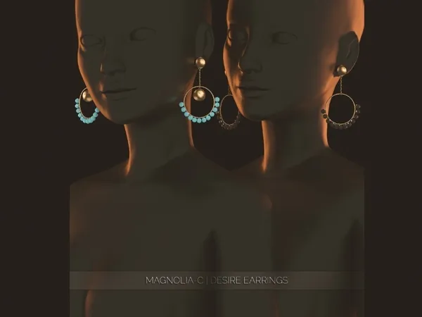 Alpha Magnolia C Desire Earrings by magnolia-c - The Sims 4 Custom Content
