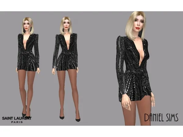 Alpha Dua Lipa in Saint Laurent by danielsims - The Sims 4 Custom Content