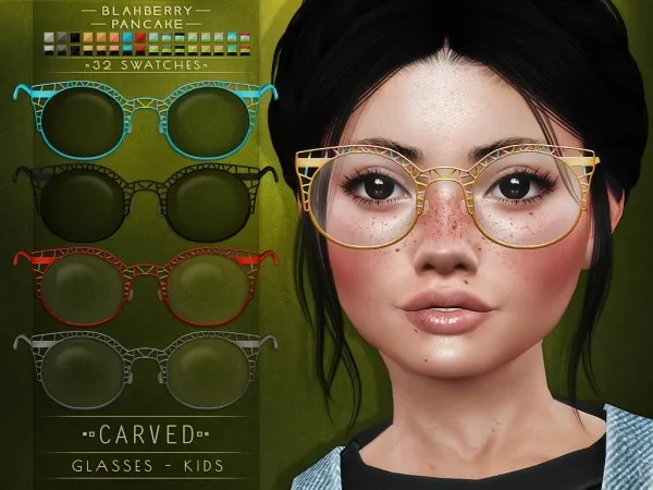 Alpha Blahberry Pancake Carved Glasses KIDS by blahberry-pancake - The Sims 4 Custom Content