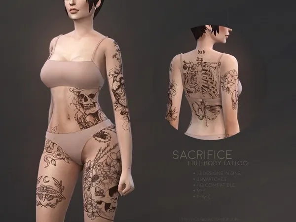 Mix Sacrifice Full body tattoo - The Sims 4 Custom Content