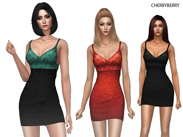 Alpha Party Flavor Mini Dress by thesimsresource - The Sims 4 Custom Content